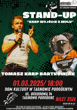 Tarnowo Podgórne Wydarzenie Stand-up Tomasz Karp Bartkowiak „Karp: Wyjście z Mułu” - stand-up