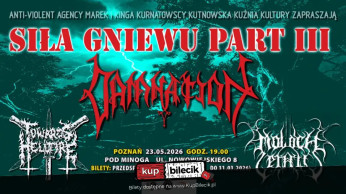 Poznań Wydarzenie Koncert Damnation, Towards Hellfire, Moloch Letalis