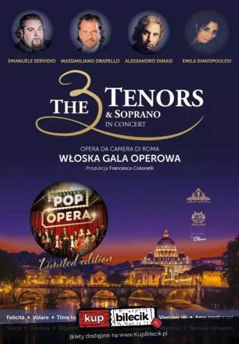 Poznań Wydarzenie Koncert The 3 Tenors &amp; Soprano - Włoska Gala Operowa