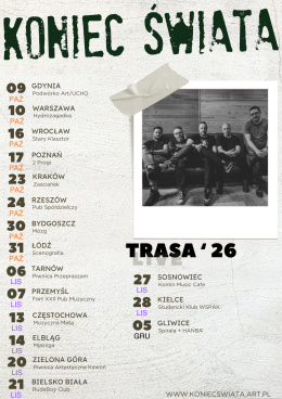 Poznań Wydarzenie Koncert Koniec Świata - Trasa '26